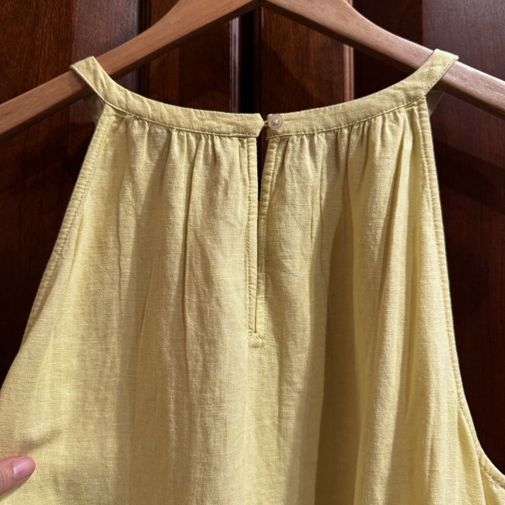 LOFT Yellow Linen Blend Eyelet Embroidered Sleeveless Tank Top NWT XL - Picture 10 of 16